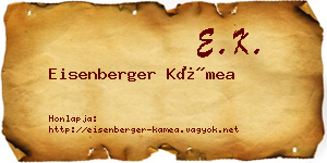 Eisenberger Kámea névjegykártya